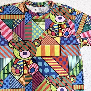 Bleecker & Mercer Mens T-Shirt‎ SZ XL Colorful Graphic Tee Bears